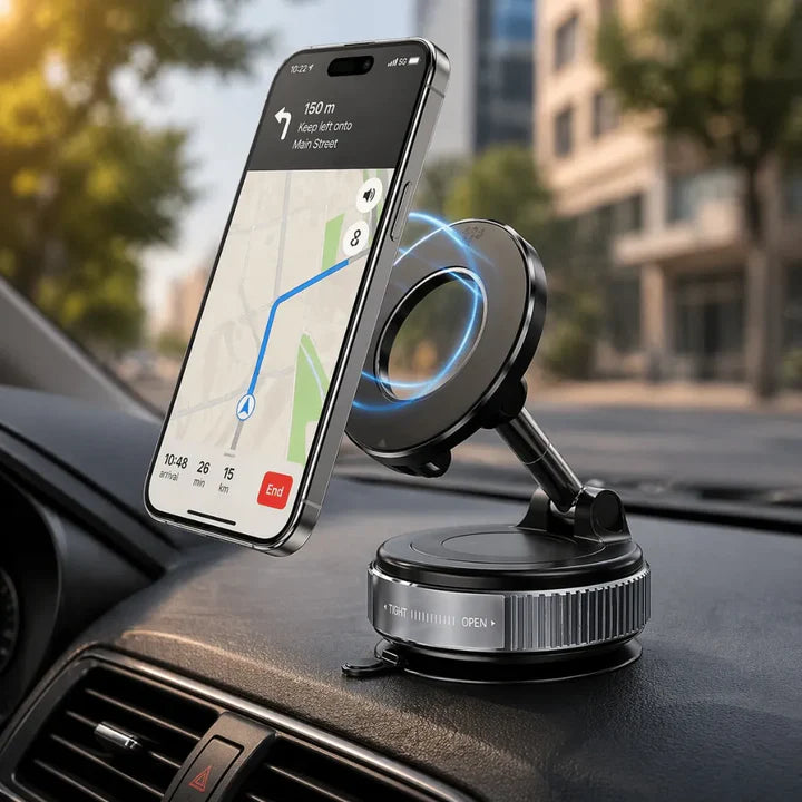 Soporte Magnético Para Celular Con Succión Al Vacío Y Rotación 360° Antivibración